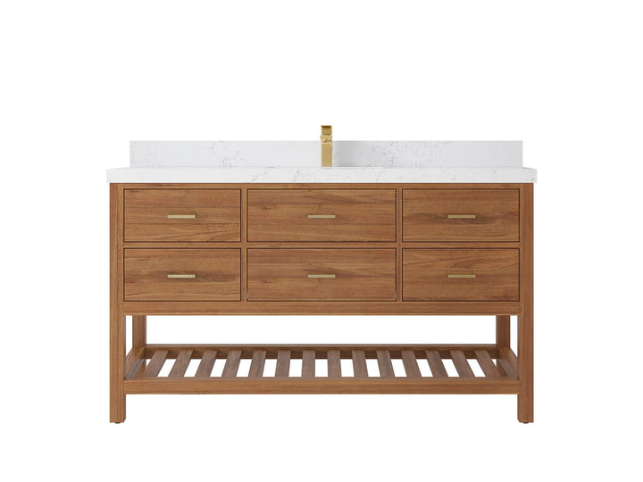Parker Teak Wood 60 in. W x 22 in. D Single Sink Bathroom Vanity - photo 24