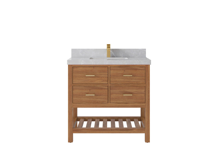 Parker Teak Wood 36 in. W x 22 in. D Center Sink Bathroom Vanity - photo 26
