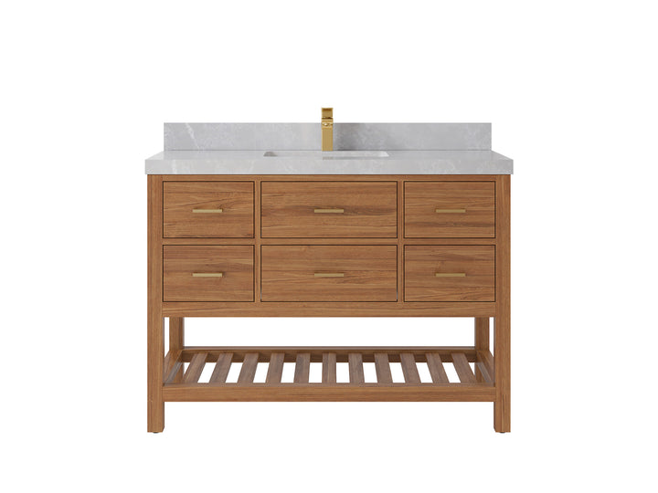 Parker Teak Wood 48 in. W x 22 in. D Single Sink Bathroom Vanity - photo 26