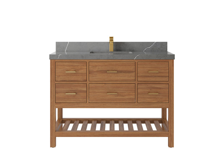 Parker Teak Wood 48 in. W x 22 in. D Single Sink Bathroom Vanity - photo 28
