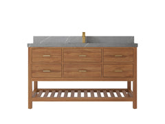 Parker Teak Wood 60 in. W x 22 in. D Single Sink Bathroom Vanity - photo 28