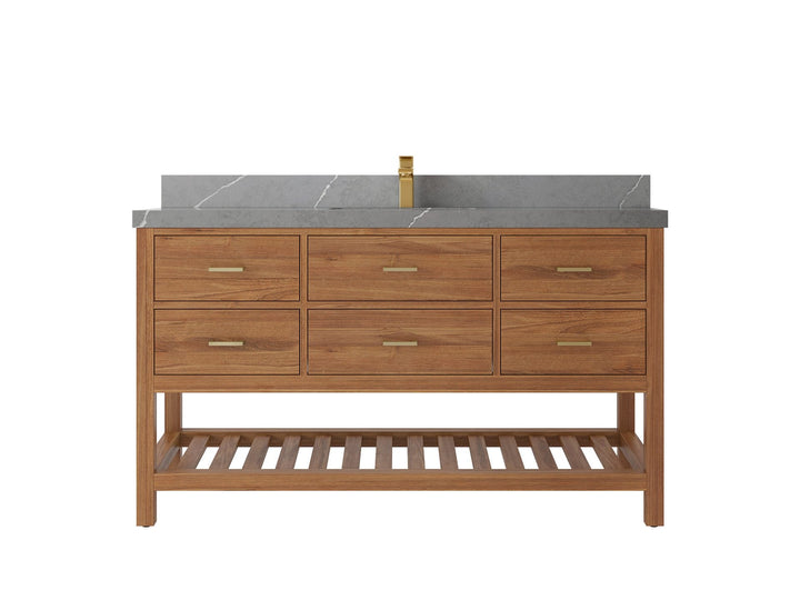 Parker Teak Wood 60 in. W x 22 in. D Single Sink Bathroom Vanity - photo 28