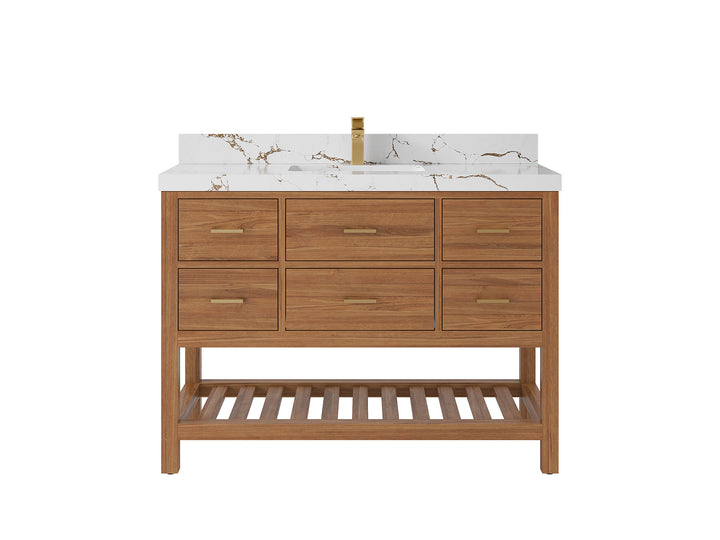 Parker Teak Wood 48 in. W x 22 in. D Single Sink Bathroom Vanity - photo 30