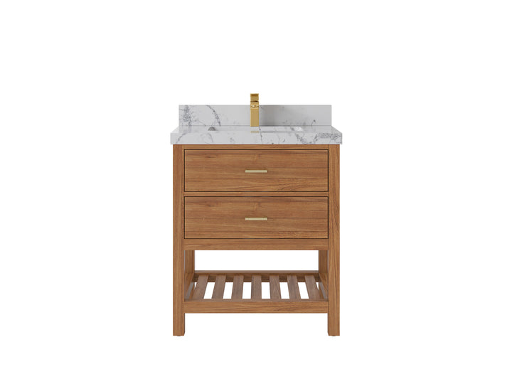 Parker Teak Wood 30 in. W x 22 in. D Single Sink Bathroom Vanity - photo 32