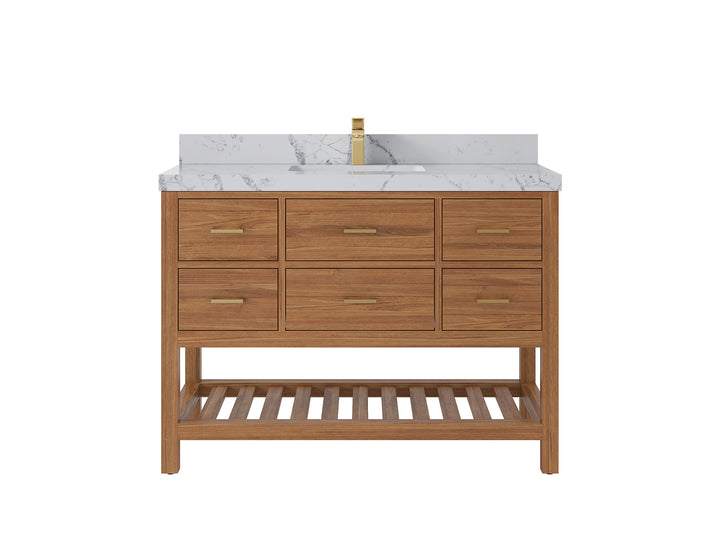 Parker Teak Wood 48 in. W x 22 in. D Single Sink Bathroom Vanity - photo 34
