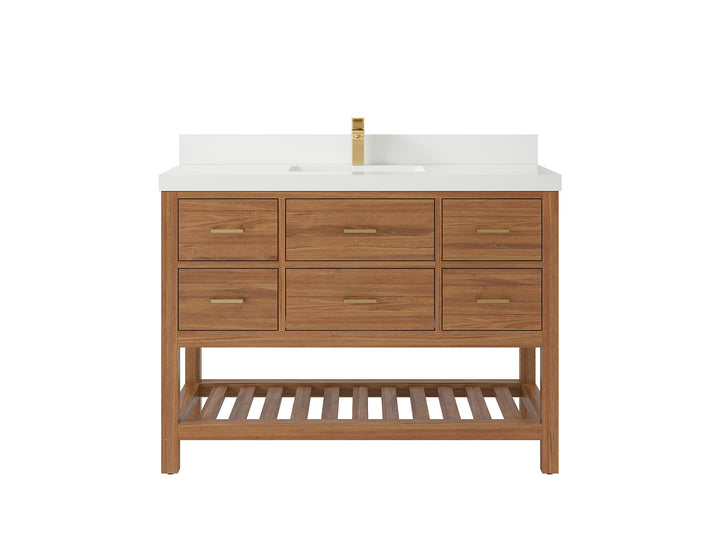Parker Teak Wood 48 in. W x 22 in. D Single Sink Bathroom Vanity - photo 36