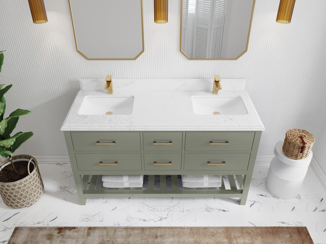 Parker 60 in. W x 22 in. D Double Sink Bathroom Vanity