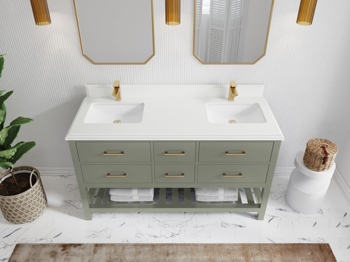 Parker 60 in. W x 22 in. D Double Sink Bathroom Vanity - photo 48