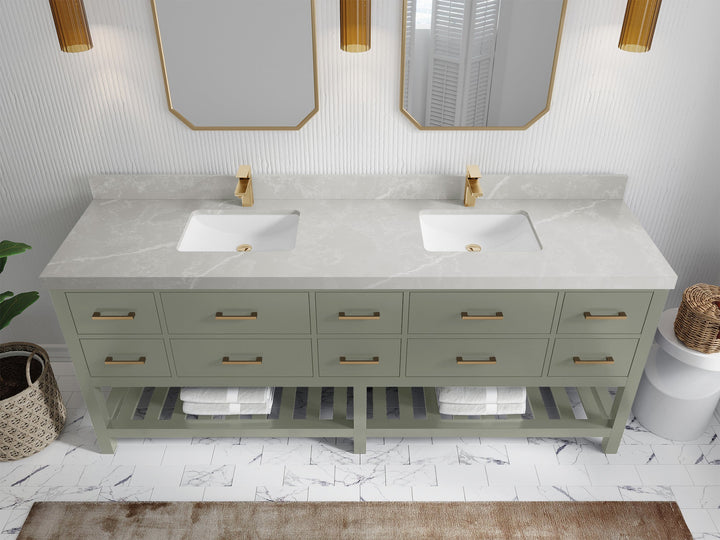 Parker 84 in. W x 22 in. D Double Sink Bathroom Vanity - photo 25