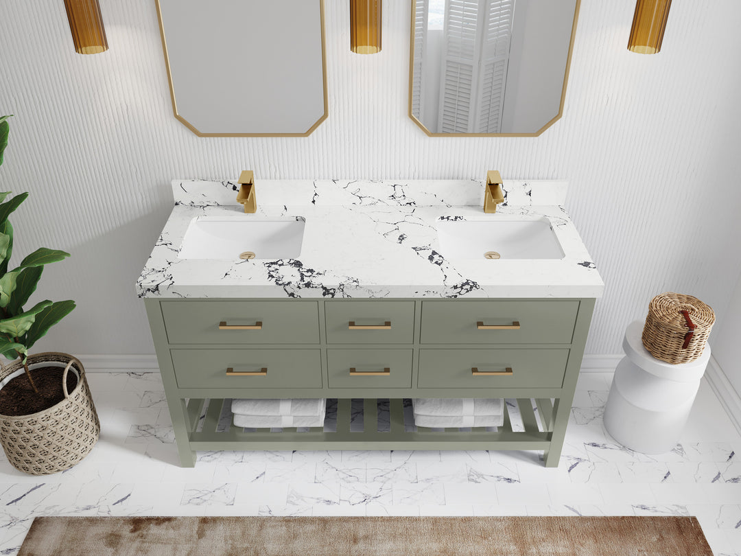 Parker 60 in. W x 22 in. D Double Sink Bathroom Vanity