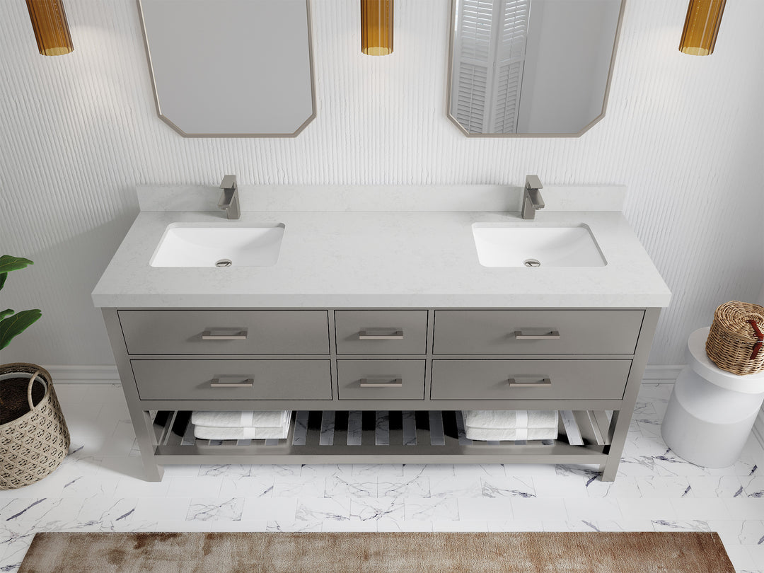 Parker 72 in. W x 22 in. D Double Sink Bathroom Vanity