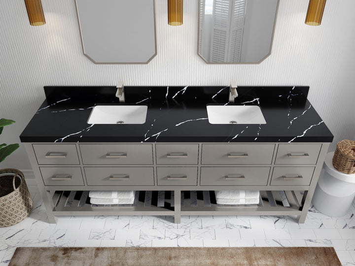 Parker 84 in. W x 22 in. D Double Sink Bathroom Vanity - photo 7