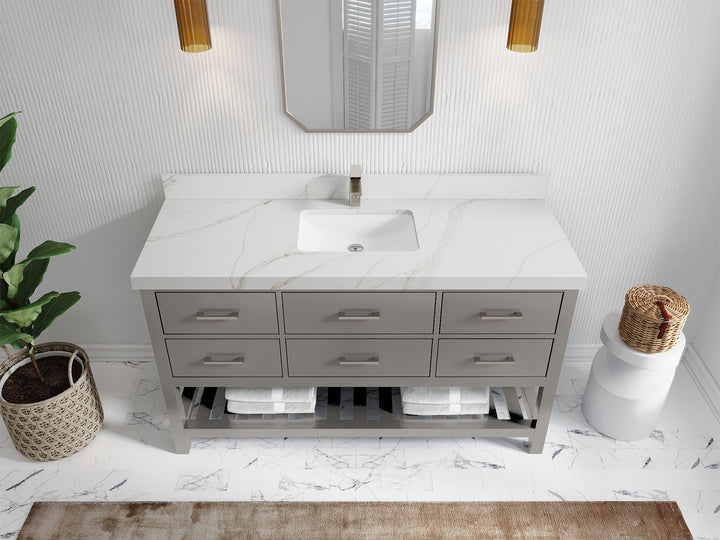 Parker 60 in. W x 22 in. D Single Sink Bathroom Vanity - photo 19