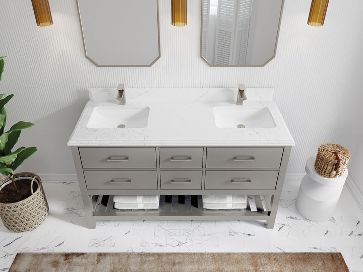 Parker 60 in. W x 22 in. D Double Sink Bathroom Vanity - photo 46
