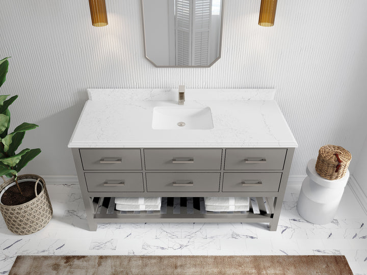 Parker 60 in. W x 22 in. D Single Sink Bathroom Vanity - photo 45