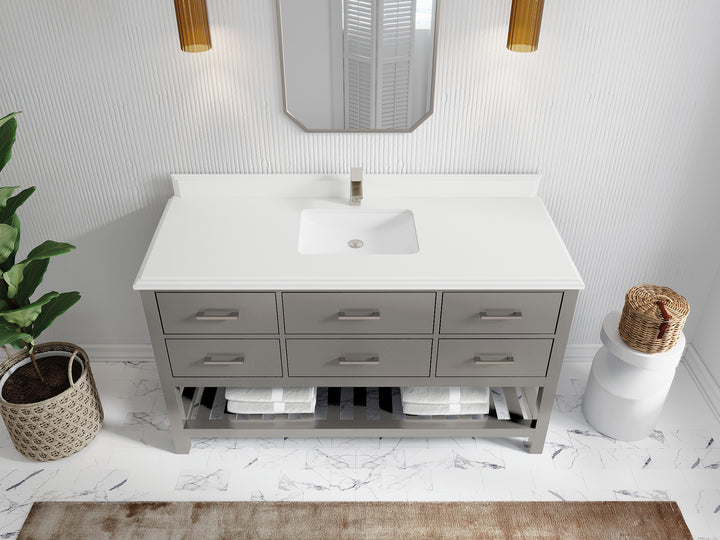 Parker 60 in. W x 22 in. D Single Sink Bathroom Vanity - photo 46