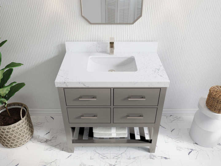 Parker 36 in. W x 22 in. D Single Sink Bathroom Vanity - photo 37