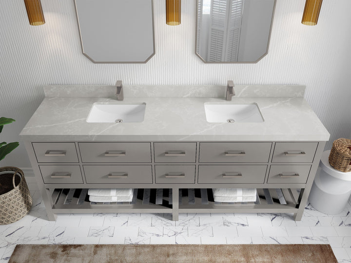Parker 84 in. W x 22 in. D Double Sink Bathroom Vanity - photo 27