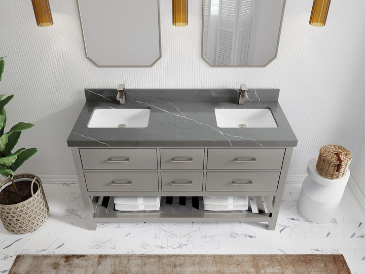 Parker 60 in. W x 22 in. D Double Sink Bathroom Vanity - photo 27