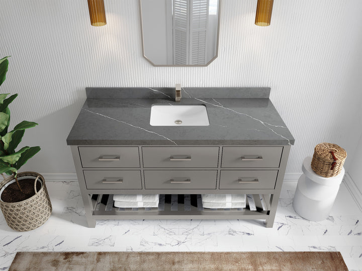 Parker 60 in. W x 22 in. D Single Sink Bathroom Vanity - photo 25