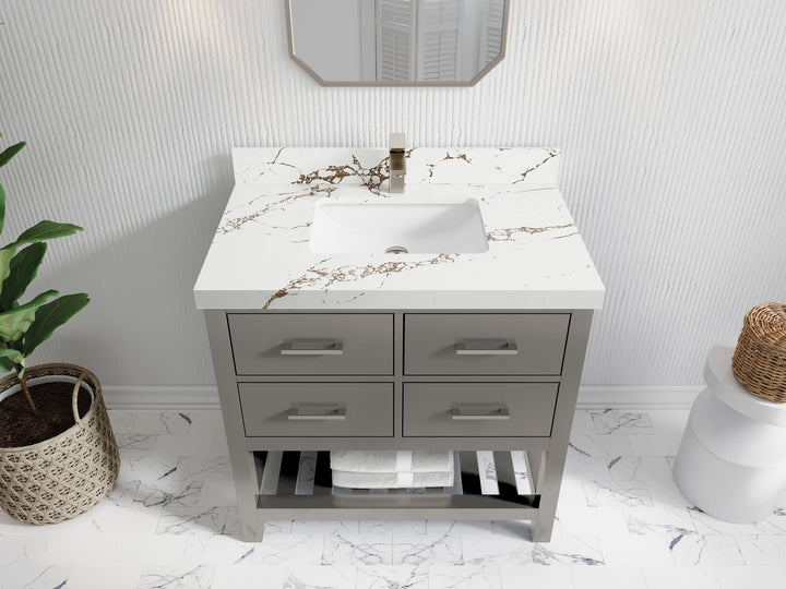 Parker 36 in. W x 22 in. D Single Sink Bathroom Vanity - photo 27