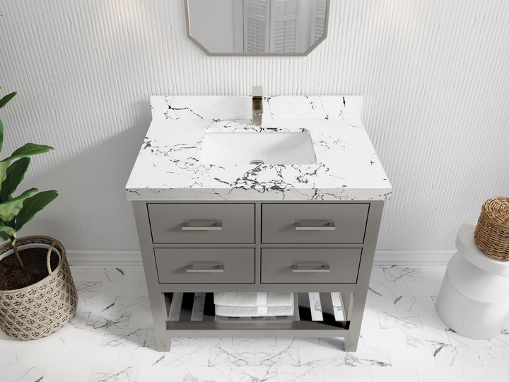 Parker 36 in. W x 22 in. D Single Sink Bathroom Vanity - photo 31