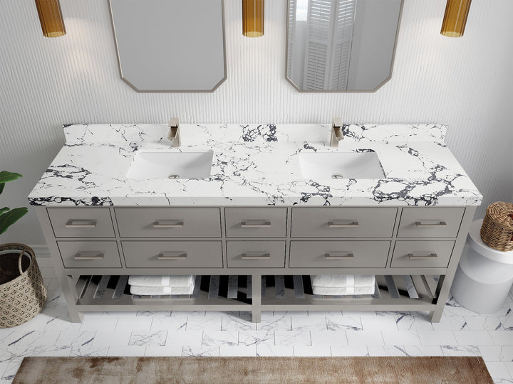 Parker 84 in. W x 22 in. D Double Sink Bathroom Vanity - photo 9