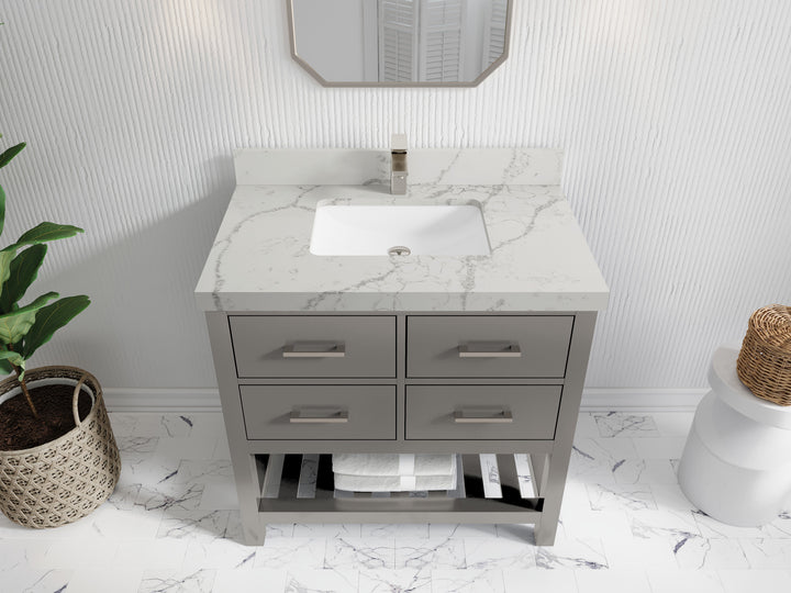Parker 36 in. W x 22 in. D Single Sink Bathroom Vanity - photo 33