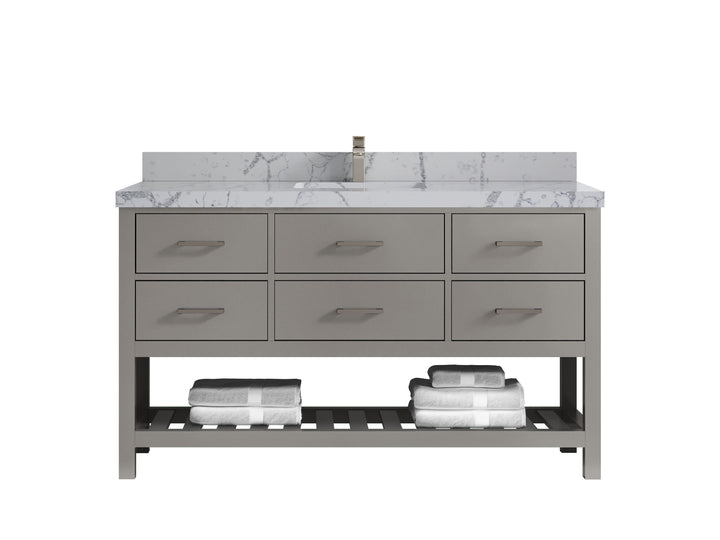 Parker 60 in. W x 22 in. D Single Sink Bathroom Vanity - photo 32