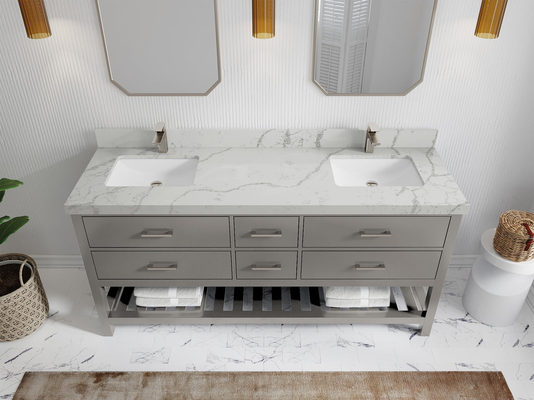 Parker 72 in. W x 22 in. D Double Sink Bathroom Vanity