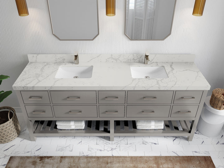 Parker 84 in. W x 22 in. D Double Sink Bathroom Vanity - photo 35