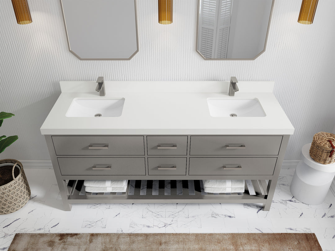 Parker 72 in. W x 22 in. D Double Sink Bathroom Vanity