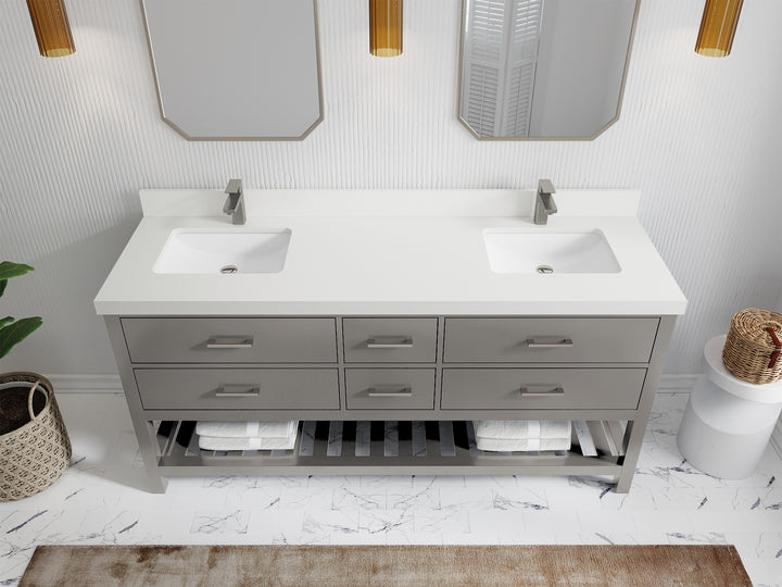 Parker 72 in. W x 22 in. D Double Sink Bathroom Vanity - photo 37