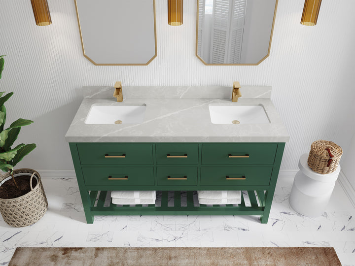Parker 60 in. W x 22 in. D Double Sink Bathroom Vanity - photo 23
