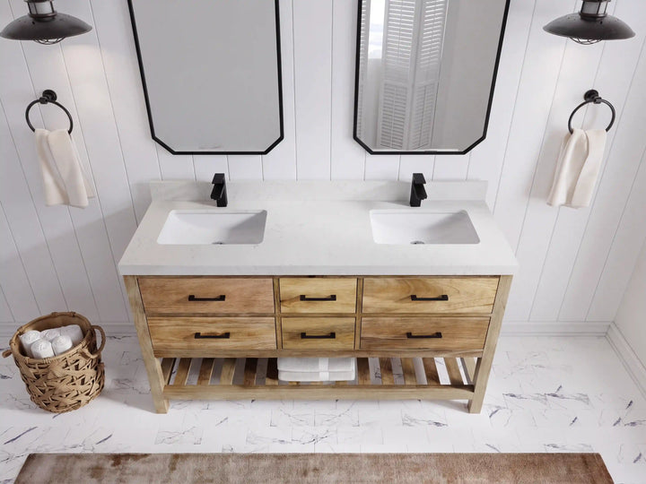 Parker Mango Wood 60 in. W x 22 in. D Double Sink Bathroom Vanity - photo 16