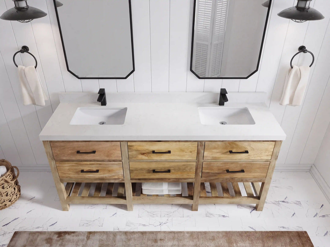 Parker Mango Wood 72 in. W x 22 in. D Double Sink Bathroom Vanity | 
              
                Natural Mango
                
                  
             - PRK_MG_NTR_WHQZ_72D - photo №15