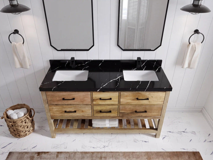 Parker Mango Wood 60 in. W x 22 in. D Double Sink Bathroom Vanity - photo 9