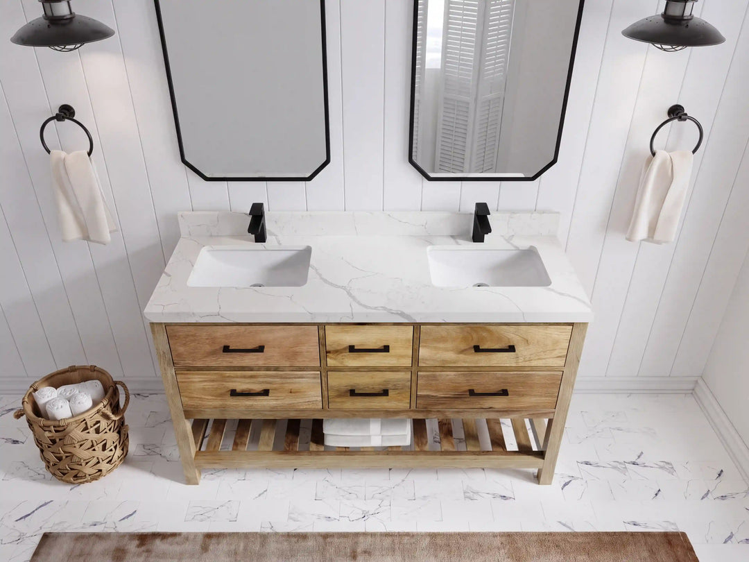 Parker Mango Wood 60 in. W x 22 in. D Double Sink Bathroom Vanity | 
              
                Natural Mango
                
                  
             - PRK_MG_NTR_WHQZ_60D - photo №11