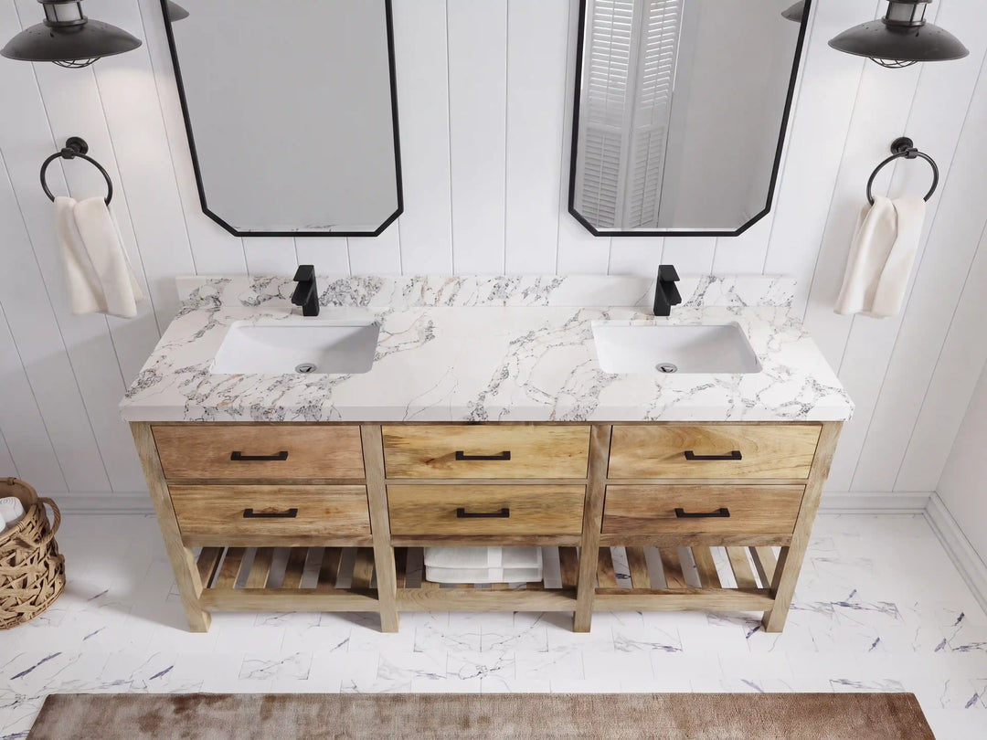 Parker Mango Wood 72 in. W x 22 in. D Double Sink Bathroom Vanity | 
              
                Natural Mango
                
                  
             - PRK_MG_NTR_WHQZ_72D - photo №12