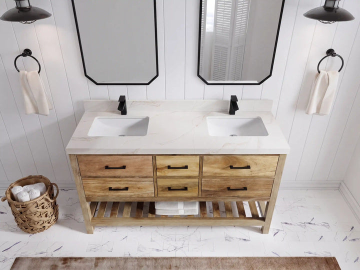 Parker Mango Wood 60 in. W x 22 in. D Double Sink Bathroom Vanity - photo 14