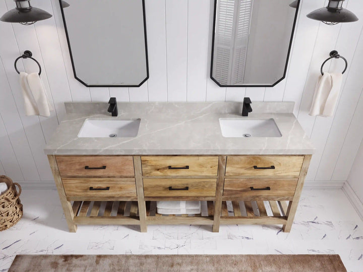 Parker Mango Wood 72 in. W x 22 in. D Double Sink Bathroom Vanity - photo 17