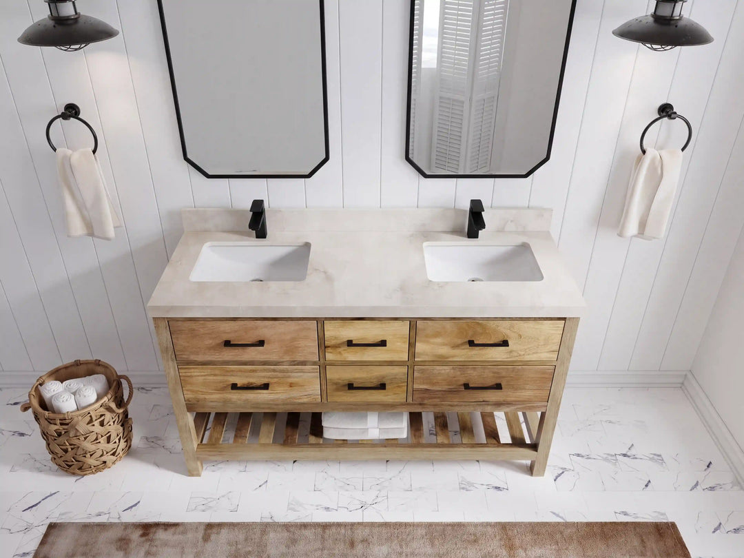 Parker Mango Wood 60 in. W x 22 in. D Double Sink Bathroom Vanity | 
              
                Natural Mango
                
                  
             - PRK_MG_NTR_WHQZ_60D - photo №26