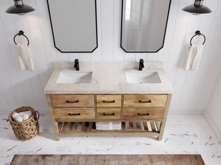 Parker Mango Wood 60 in. W x 22 in. D Double Sink Bathroom Vanity - photo 26