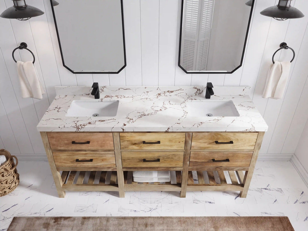 Parker Mango Wood 72 in. W x 22 in. D Double Sink Bathroom Vanity | 
              
                Natural Mango
                
                  
             - PRK_MG_NTR_WHQZ_72D - photo №19
