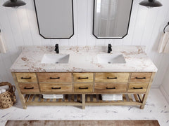 Parker Mango Wood 84 in. W x 22 in. D Double Sink Bathroom vanity with - photo 19