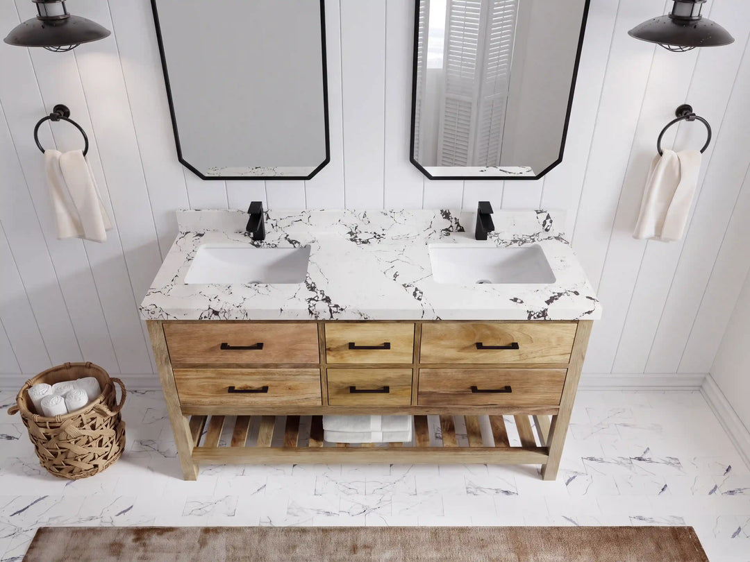 Parker Mango Wood 60 in. W x 22 in. D Double Sink Bathroom Vanity | 
              
                Natural Mango
                
                  
             - PRK_MG_NTR_WHQZ_60D - photo №22