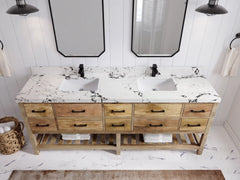 Parker Mango Wood 84 in. W x 22 in. D Double Sink Bathroom vanity with - photo 20