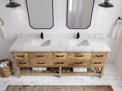Parker Mango Wood 84 in. W x 22 in. D Double Sink Bathroom vanity with - photo 21