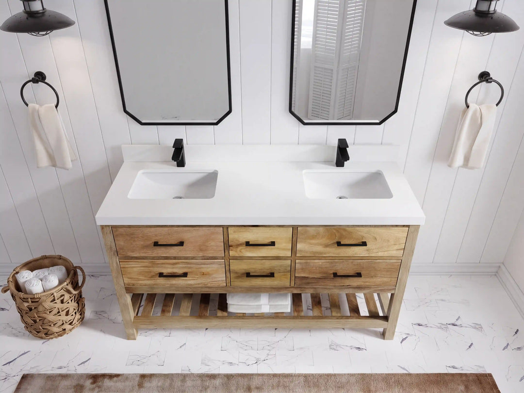 Parker Mango Wood 60 in. W x 22 in. D Double Sink Bathroom Vanity | 
              
                Natural Mango
                
                  
             - PRK_MG_NTR_WHQZ_60D - photo №8