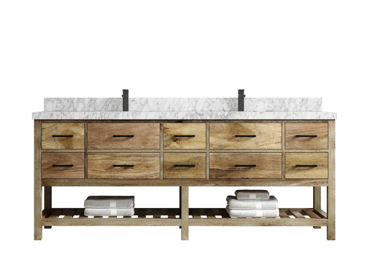 Parker Mango Wood 84 in. W x 22 in. D Double Sink Bathroom vanity with - photo 13